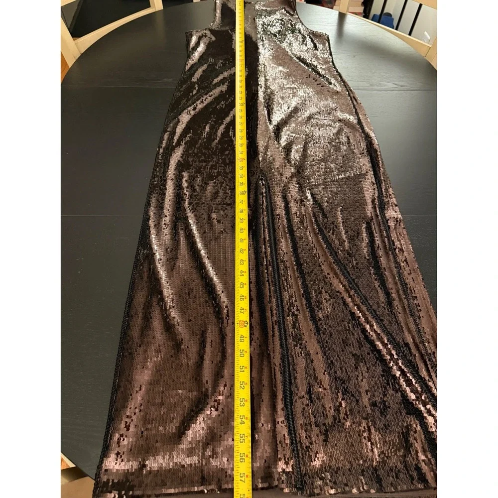 Banana Republic Sequined Evening Gown Dress Womens XL (16-18) Brown Wedding Prom